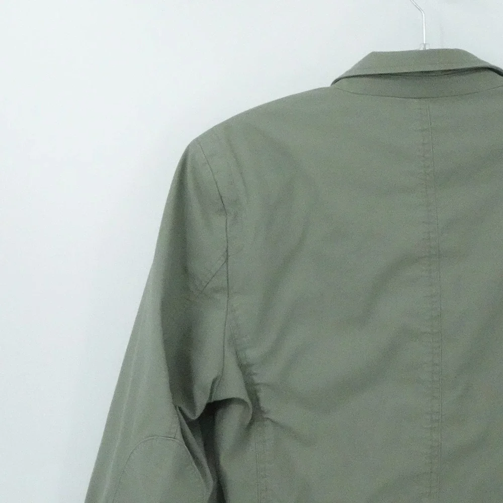 LL Bean Jacket Mens 44 T Olive‎ Green Field Coat Utility SportingElbow Patches